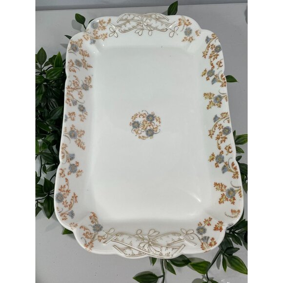 Vintage Haviland & Co Limoges Floral Rectangular Serving Platter - Picture 4 of 13
